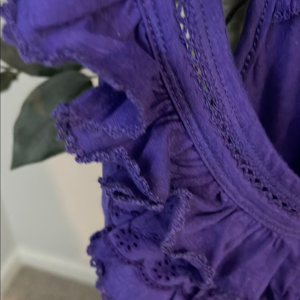 Body Central Deep Purple Ruffle Tank Top - Picture 3 of 5